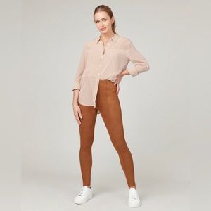 NWT SPANX Faux Suede Leggings Rich Caramel SP